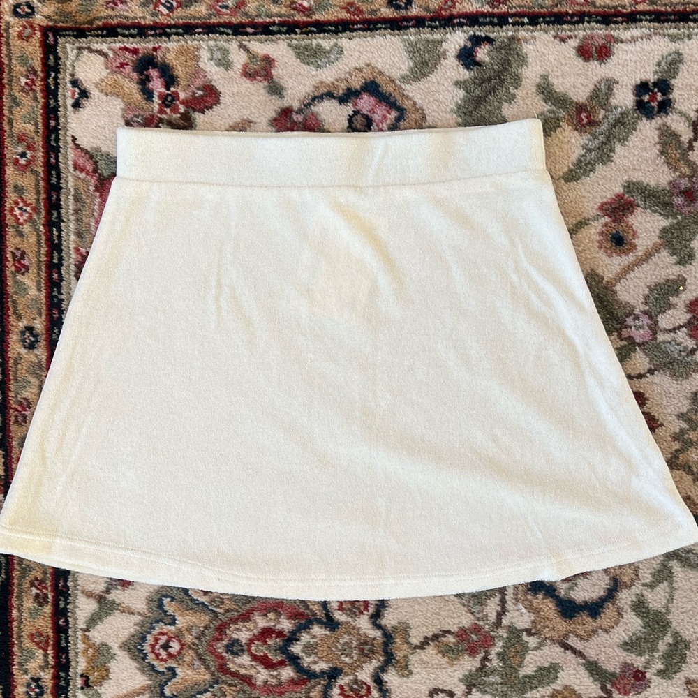 yellow terry cloth mini skirt